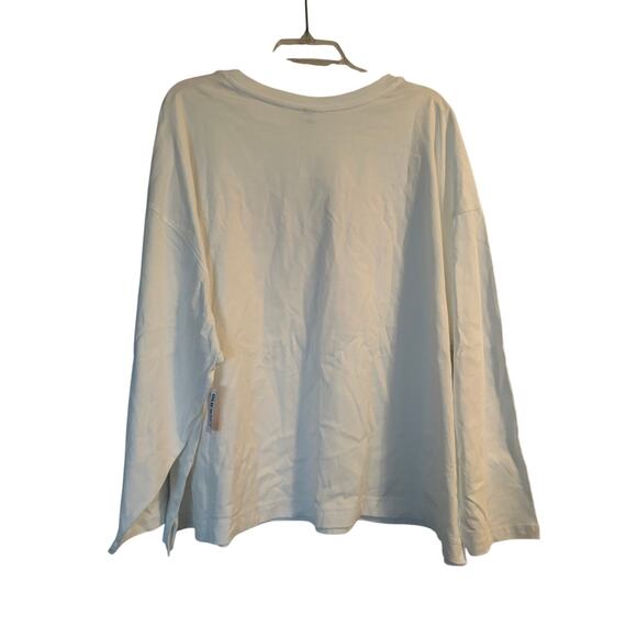 NWT Old Navy Plus White Long Sleeve Heavier Weight T Shirt Live & Love Size 4X - Picture 2 of 6